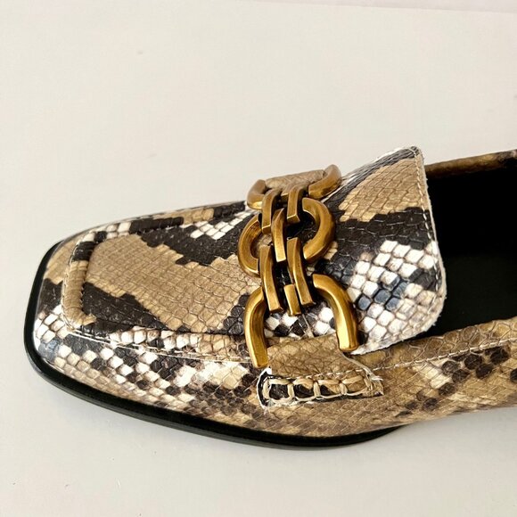 NEW Zara Animal Print 100% Leather Snakeskin Loafers, Size EU 37 - Picture 7 of 16